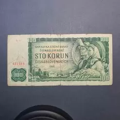 یک عدد اسکناس 100 کوران (korun) چکوسلواکی  سال   1961 ، عینا مطابق تصاویر