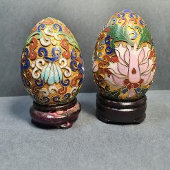 ماکت تخم مرغ مینا کاری شده طلایی نقش برجسته از جنس چینی