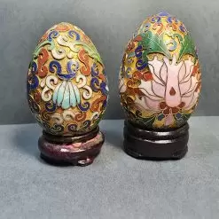 ماکت تخم مرغ مینا کاری شده طلایی نقش برجسته از جنس چینی