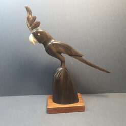 مجسمه پرنده عروس از چوب آبنوس با منقار عاج ساخت افریقا