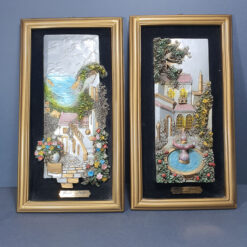 دو عدد تابلو زیبای منظره برجسته ، دست ساز خارجی به ابعاد 32 در 18 سانتیمتر عینا مطابق تصاویر