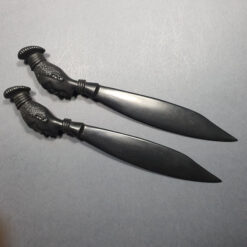 جفت پاکت بازکن با سر دیس بانوی افریقایی از جنس چوب آبنوس عینا مطابق تصاویر