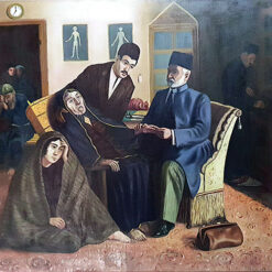 تابلوی زیبای رنگ و روغن طبیب از برگرفته از آثار کمال الملک امضاء دار بسال  1967