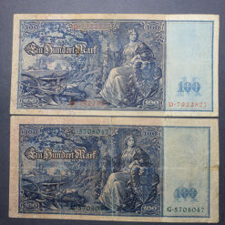 دو عدد اسکناس 100 مارک 1910